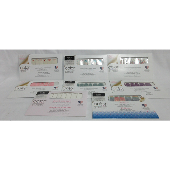 Color Street Nail Polish Strips Bundle-Lot of 8 Sets 7- Nails 1-Pedicurre NEW - Picture 1 of 6